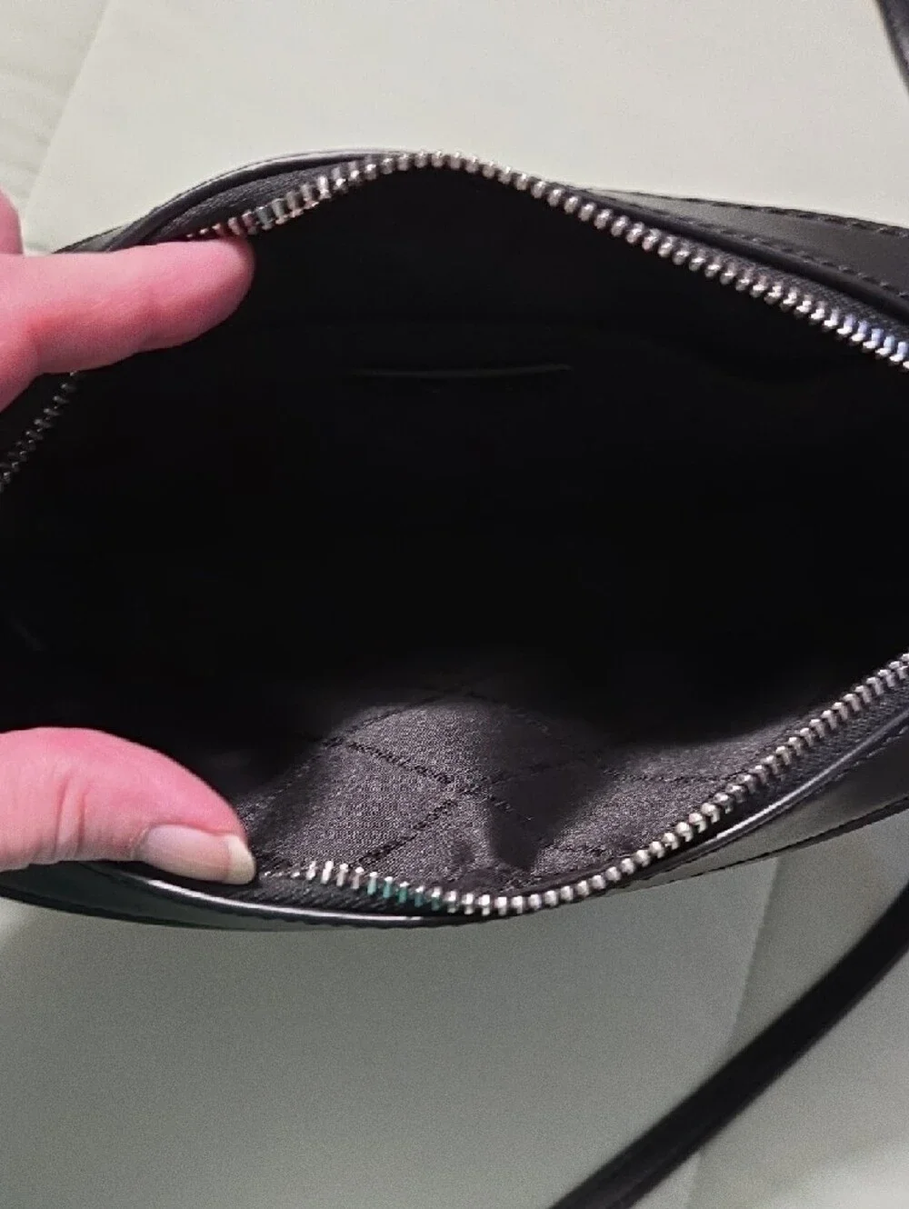 Michael Kors Gray Signature MK Crossbody with Chain Detail - Picture 5 of 9